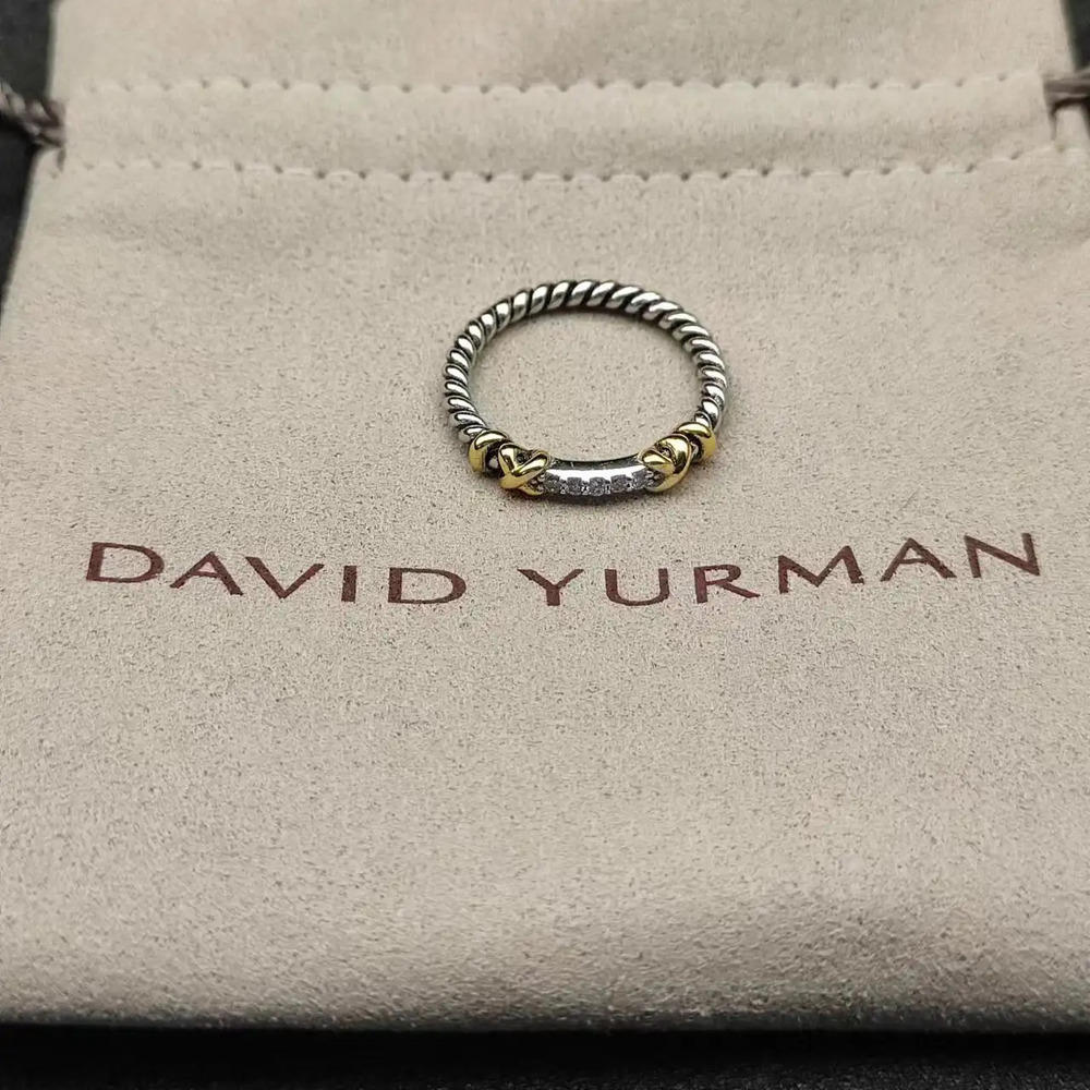 David Yurman gold-lined ring